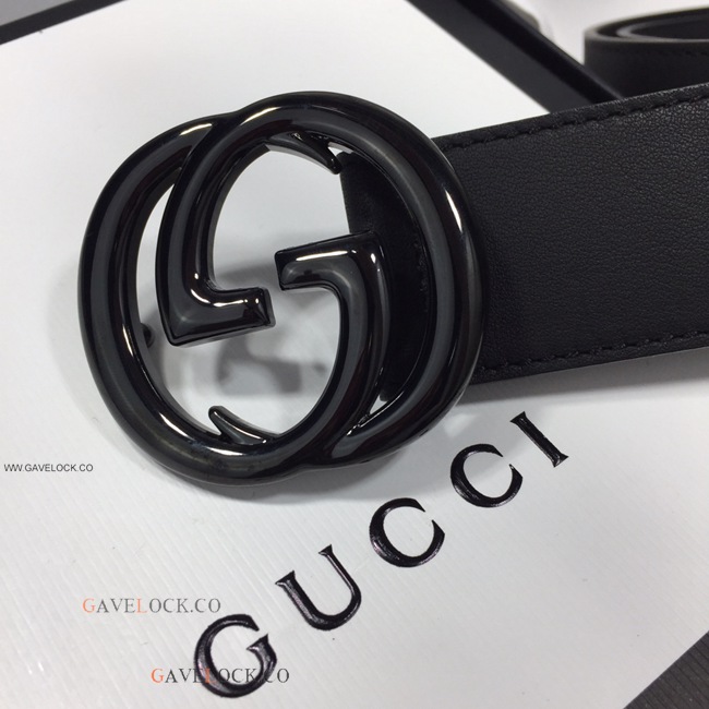 Gucci Classic Men's Belt Soft Leather w Black GG Buckle